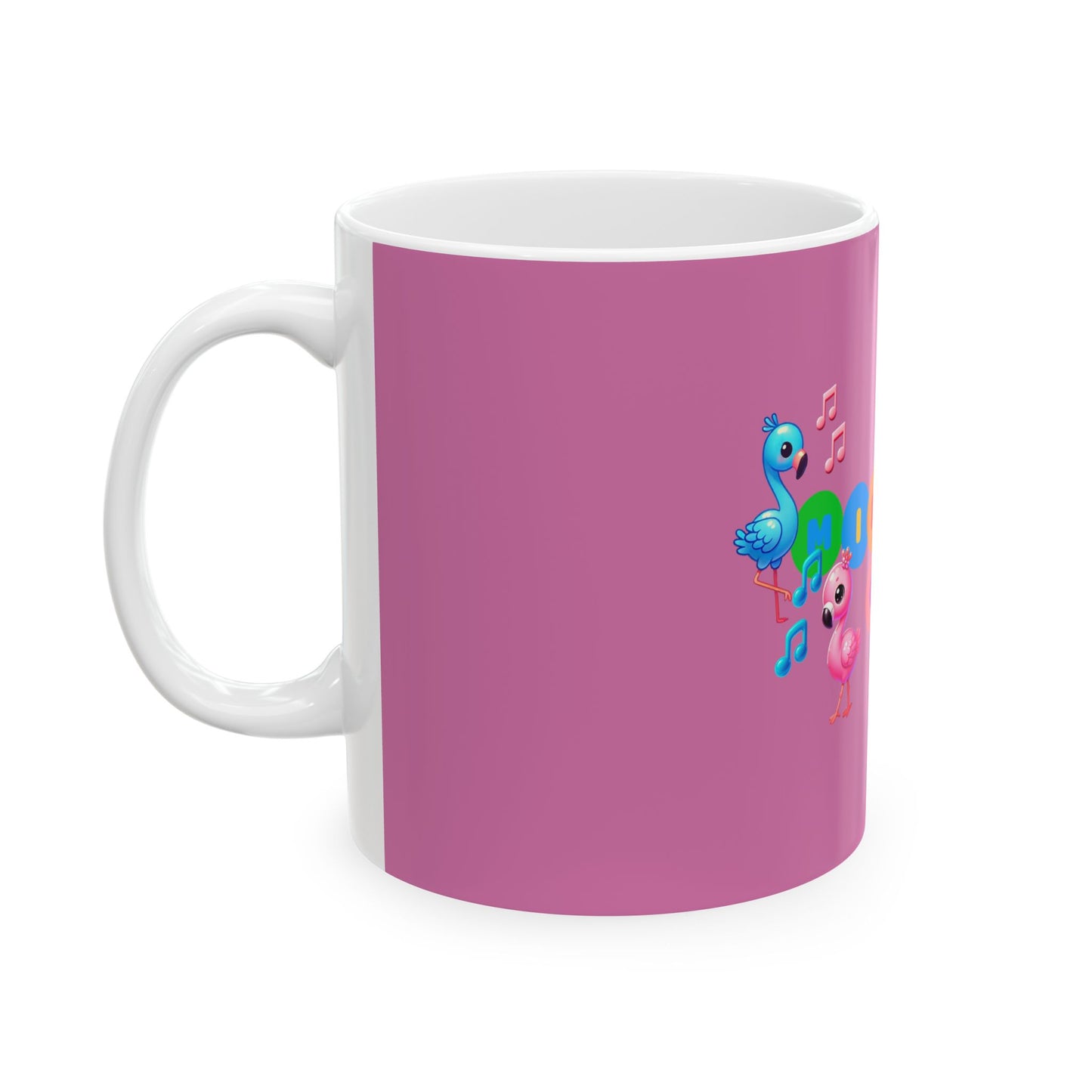 Middle Child Pink Ceramic Mug - Colorful Flamingo Design